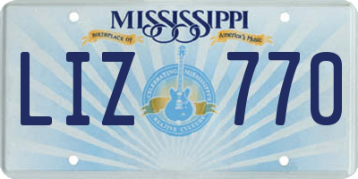 MS license plate LIZ770