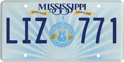 MS license plate LIZ771