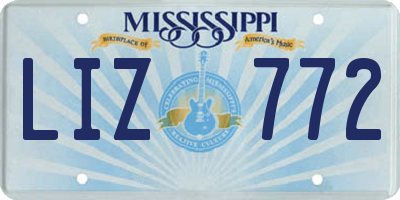 MS license plate LIZ772