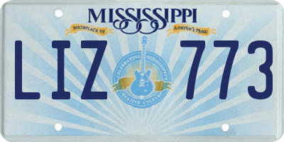 MS license plate LIZ773
