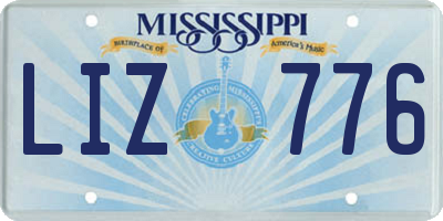 MS license plate LIZ776