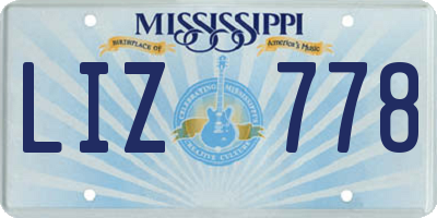 MS license plate LIZ778