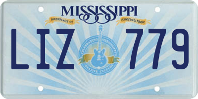 MS license plate LIZ779