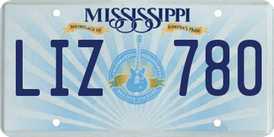 MS license plate LIZ780