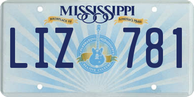 MS license plate LIZ781