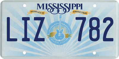 MS license plate LIZ782