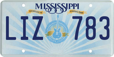 MS license plate LIZ783