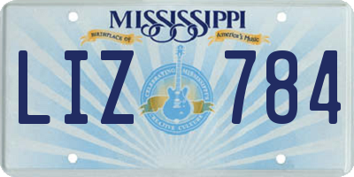 MS license plate LIZ784