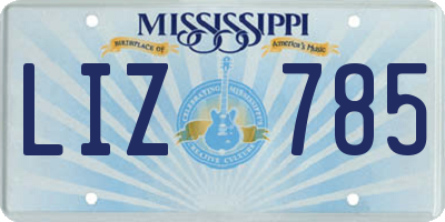 MS license plate LIZ785