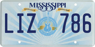 MS license plate LIZ786
