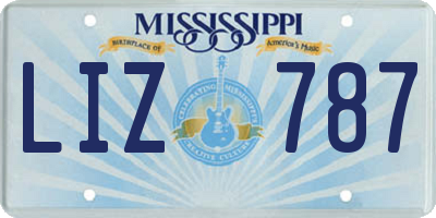 MS license plate LIZ787