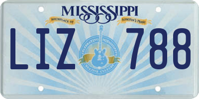 MS license plate LIZ788