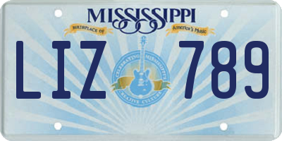 MS license plate LIZ789