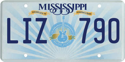 MS license plate LIZ790