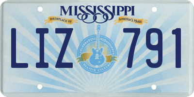 MS license plate LIZ791