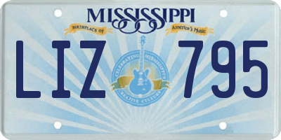 MS license plate LIZ795