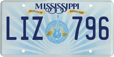 MS license plate LIZ796