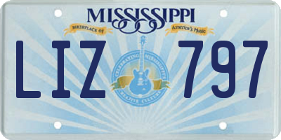 MS license plate LIZ797