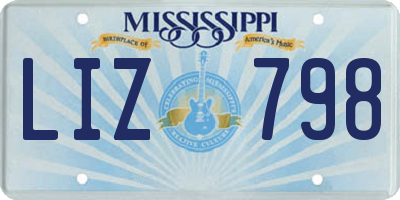 MS license plate LIZ798