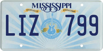 MS license plate LIZ799