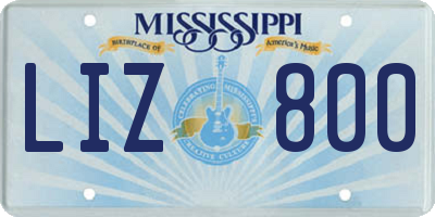 MS license plate LIZ800
