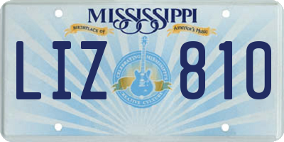 MS license plate LIZ810