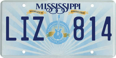 MS license plate LIZ814