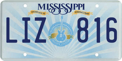 MS license plate LIZ816