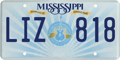 MS license plate LIZ818