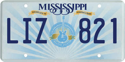 MS license plate LIZ821