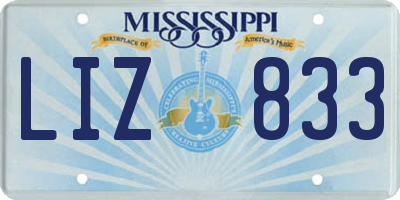 MS license plate LIZ833
