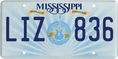 MS license plate LIZ836