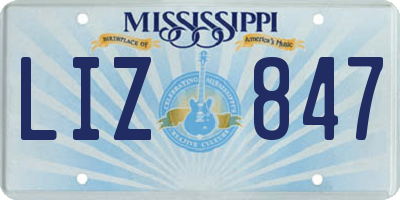 MS license plate LIZ847