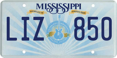 MS license plate LIZ850