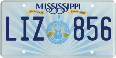 MS license plate LIZ856