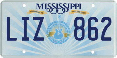 MS license plate LIZ862
