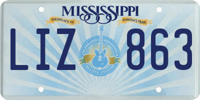 MS license plate LIZ863