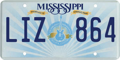 MS license plate LIZ864