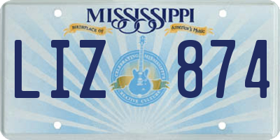 MS license plate LIZ874
