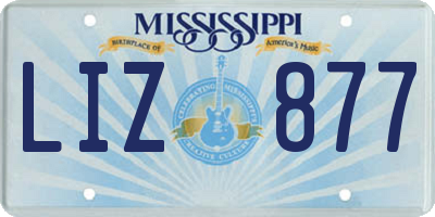 MS license plate LIZ877