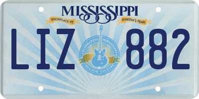 MS license plate LIZ882