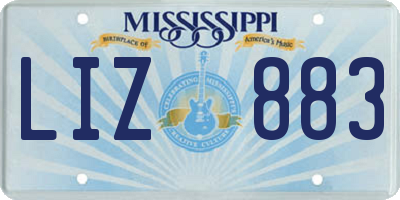 MS license plate LIZ883