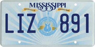 MS license plate LIZ891
