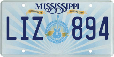 MS license plate LIZ894