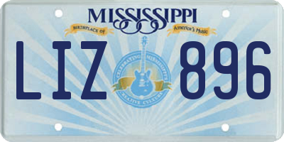 MS license plate LIZ896