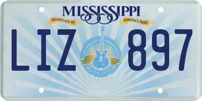 MS license plate LIZ897