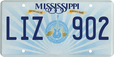 MS license plate LIZ902