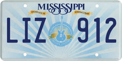 MS license plate LIZ912
