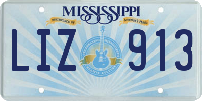 MS license plate LIZ913