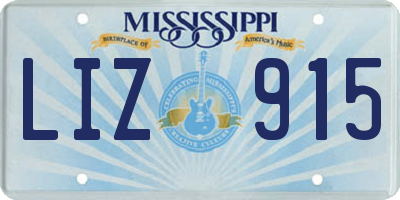 MS license plate LIZ915